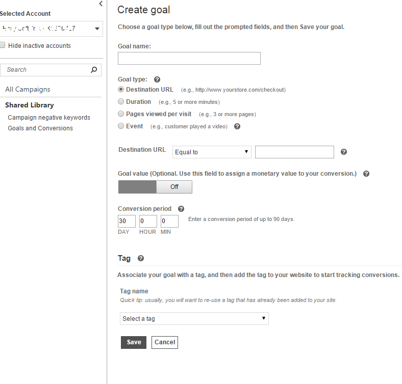 creating a goal in google analytics