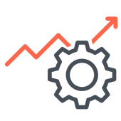 Gear with upward trend line