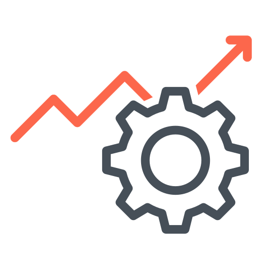 Gear with upward trend line