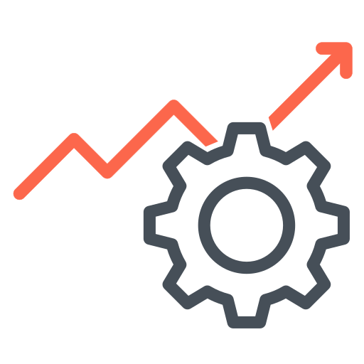 Gear with upward trend line