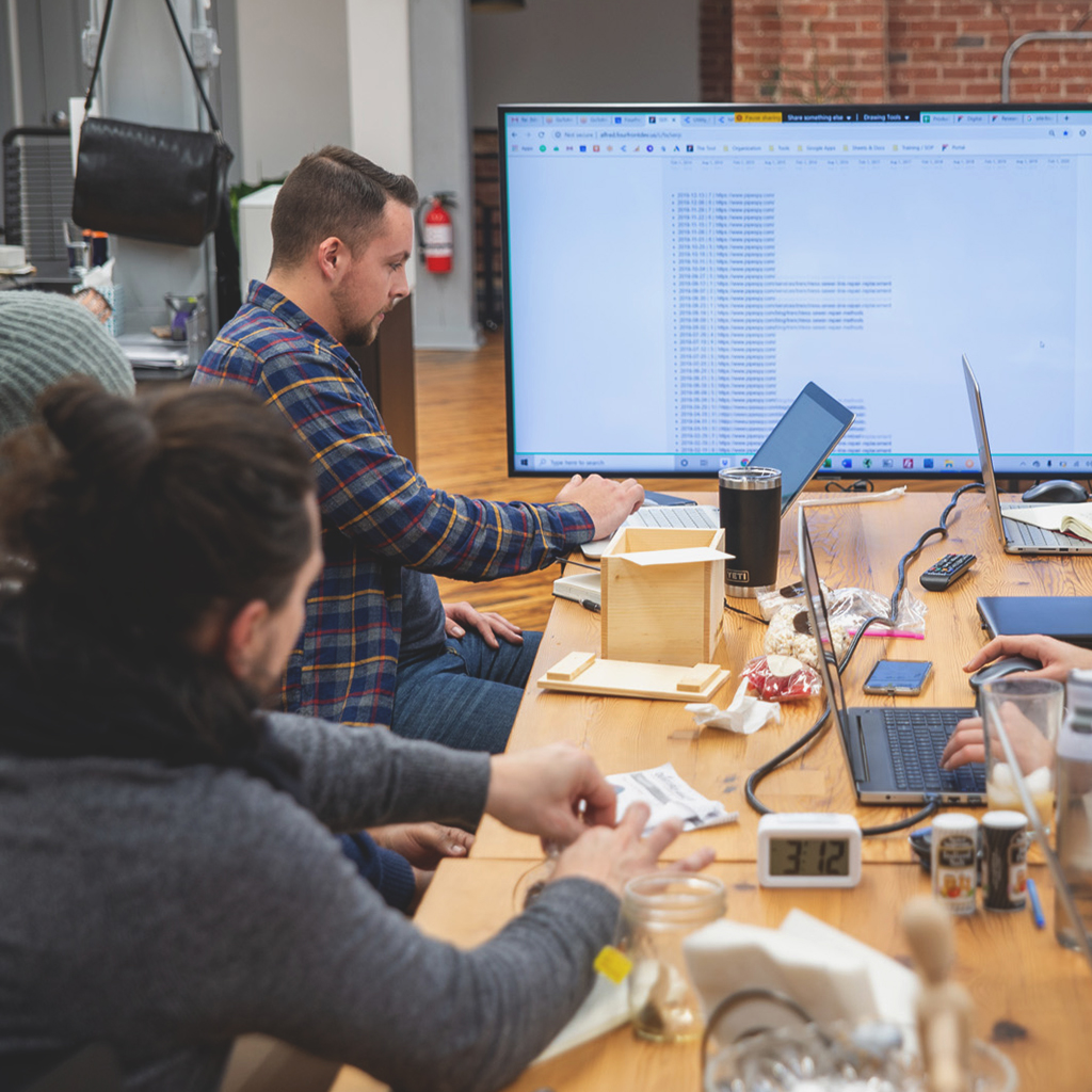 FourFront team working together at the office