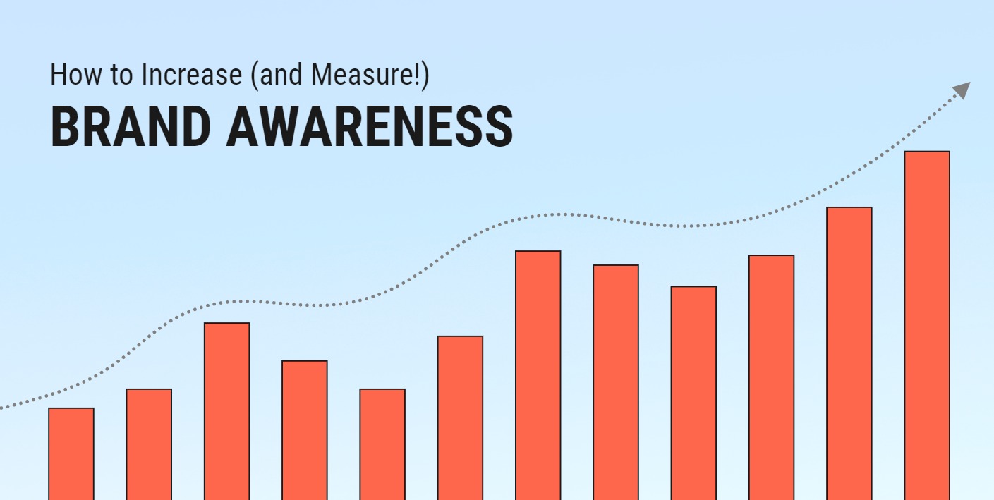 Basic bar chart displaying increased brand awareness over time.